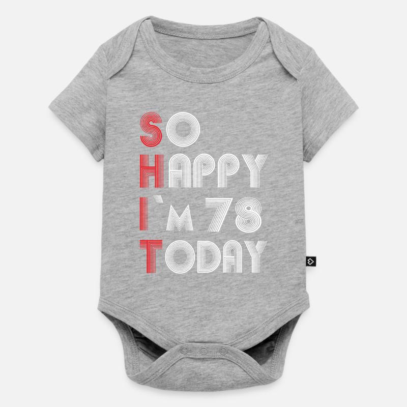78 ans - Body à manches courtes Premium Bébé - gris chiné