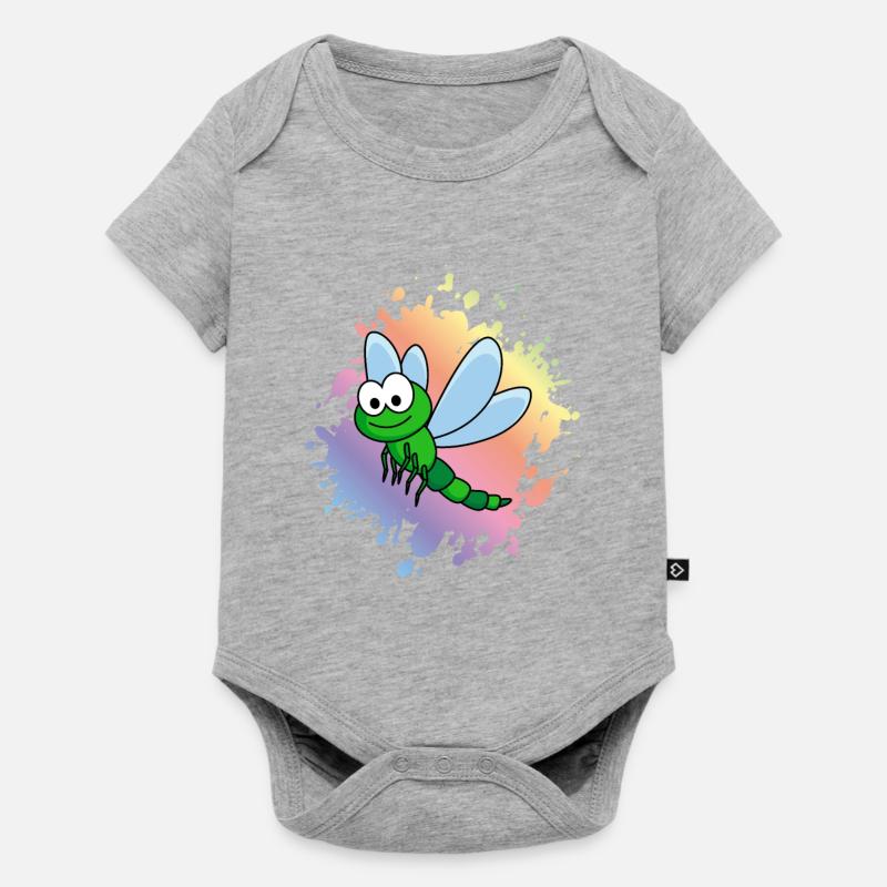 Libellule Libellule - Body à manches courtes Premium Bébé - gris chiné