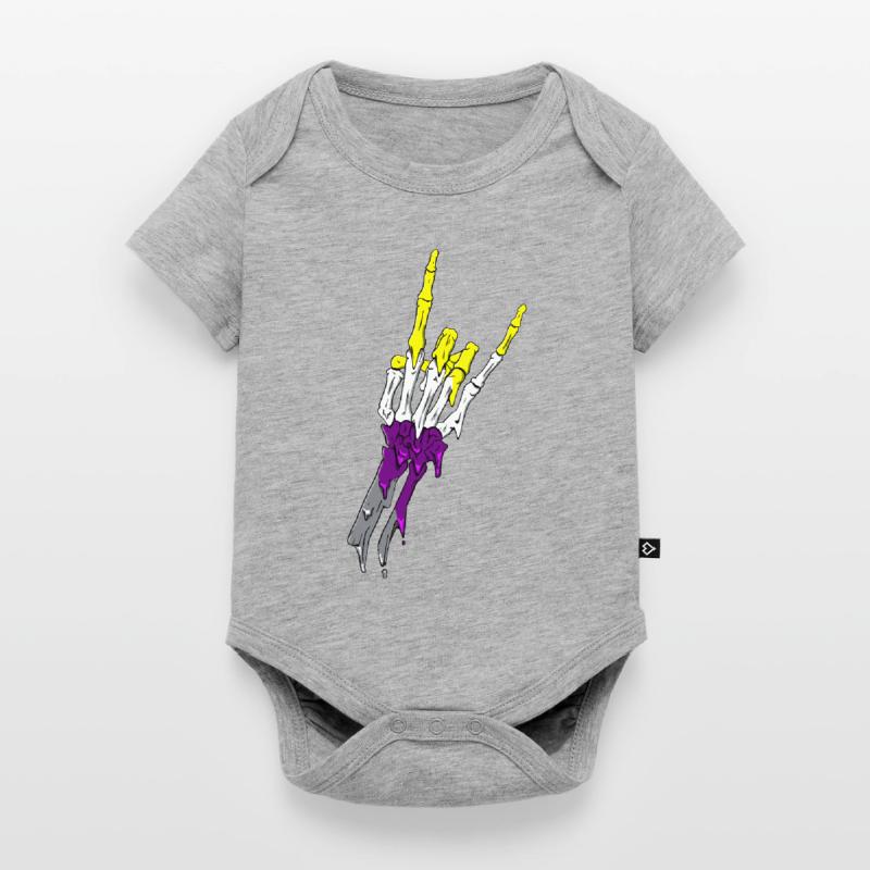 Non Binary Pride Flag Devil Horn Skeleton Subtle Baby Premium Kurzarmbody