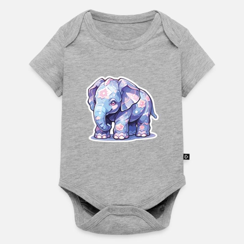Éléphant Éléphant Éléphant Bébé Pachyderme - Body à manches courtes Premium Bébé - gris chiné