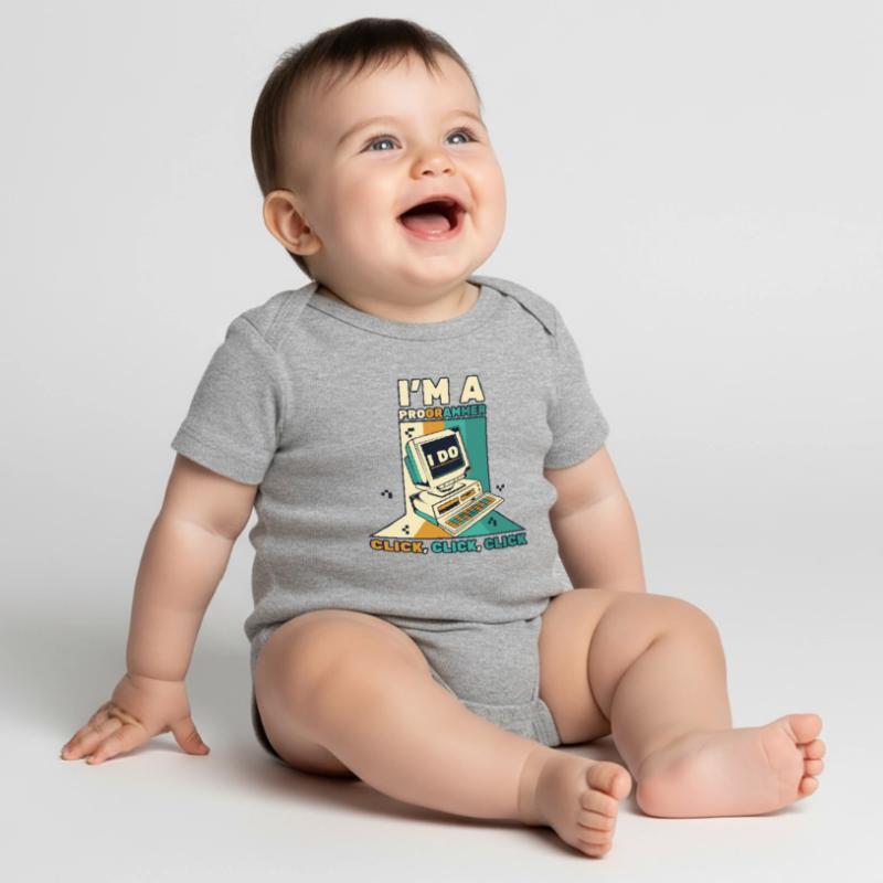 Je suis un programmeur Click Software Engineer Coder Body à manches courtes Premium Bébé
