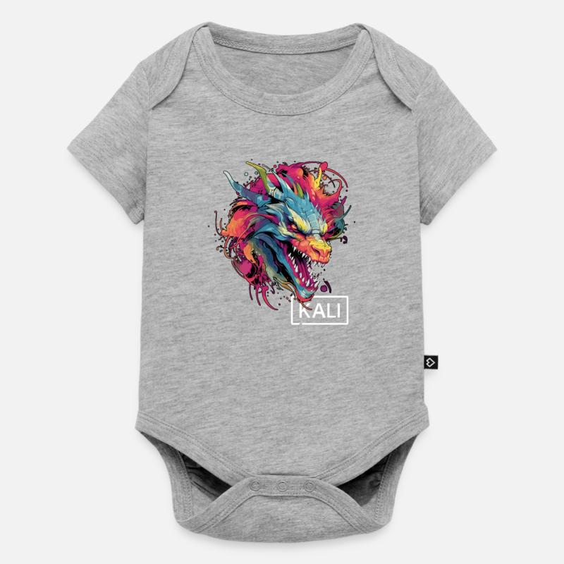 Buntes Kali Linux Drachen-Design für DevOps & - Baby Premium Kurzarmbody - Grau meliert