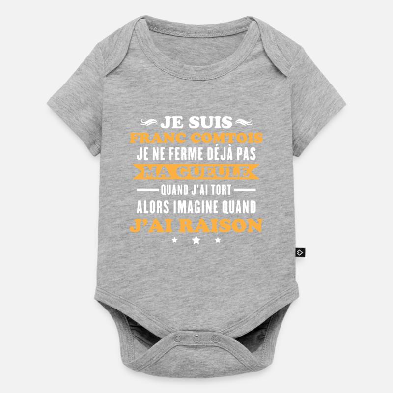 Franc comtois je ferme pas ma gueule franche comté - Body à manches courtes Premium Bébé - gris chiné