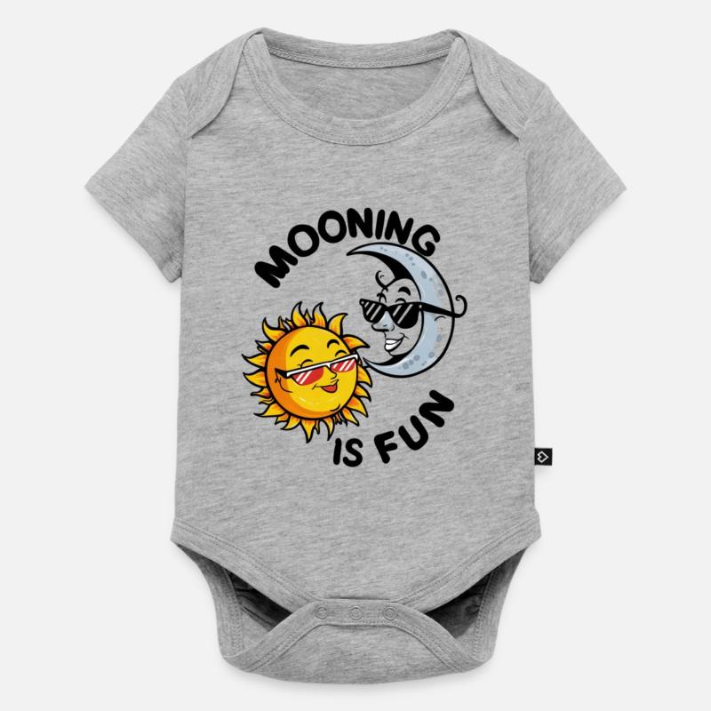 Solar Eclipse Funny Mooning The Sun Is Fun - Baby Premium short-sleeve bodysuit - heather grey