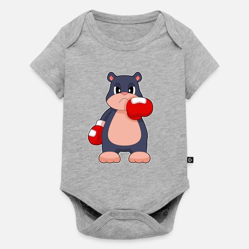 Mole Boxer Gants de boxe Boxe - Body à manches courtes Premium Bébé - gris chiné