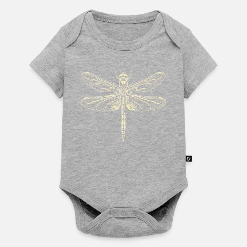 Libellule Libellule Ailes Colorées Libellules Mignonnes - Body à manches courtes Premium Bébé - gris chiné