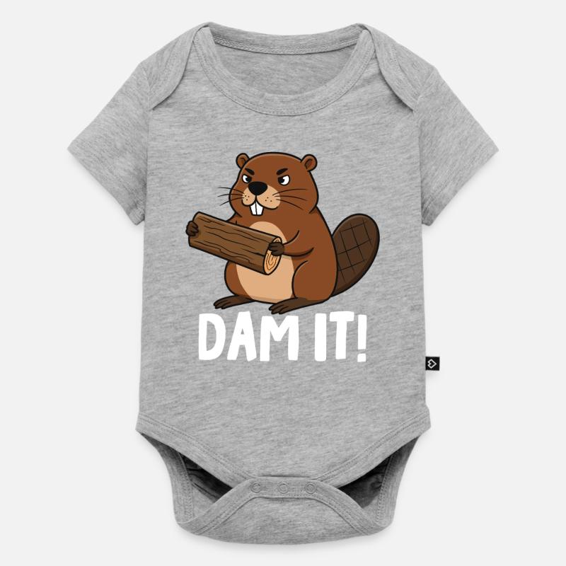Damm det - Baby Premium kortärmad bodysuit - gråmelerad
