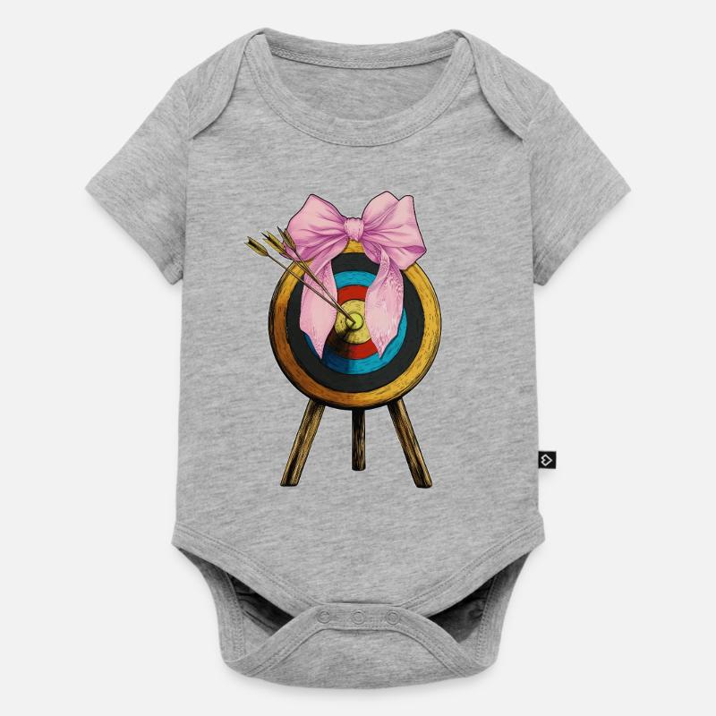 Coquette Bogen Bogenschießen Bogen und Pfeil - Baby Premium Kurzarmbody - Grau meliert