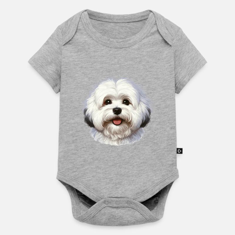 Visage de Chien - Coton de Tuléar - Body à manches courtes Premium Bébé - gris chiné