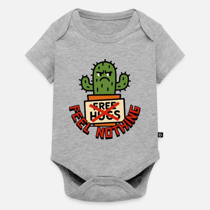 Feel Nothing - Pas de câlins gratuits du cactus - Body à manches courtes Premium Bébé - gris chiné