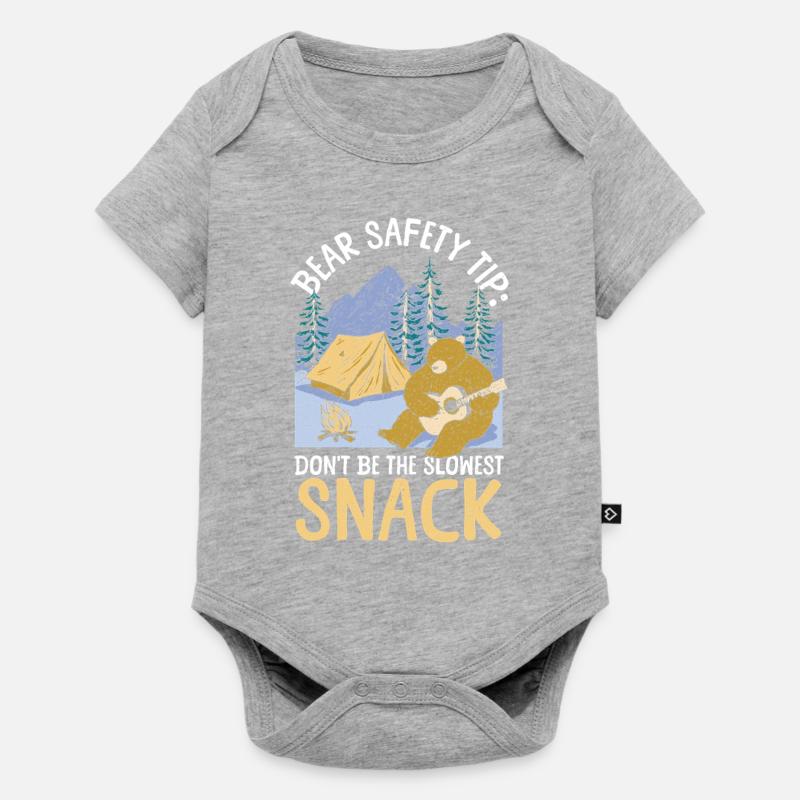 Camping Bear Attack Tip Randonnée Camper - Body à manches courtes Premium Bébé - gris chiné