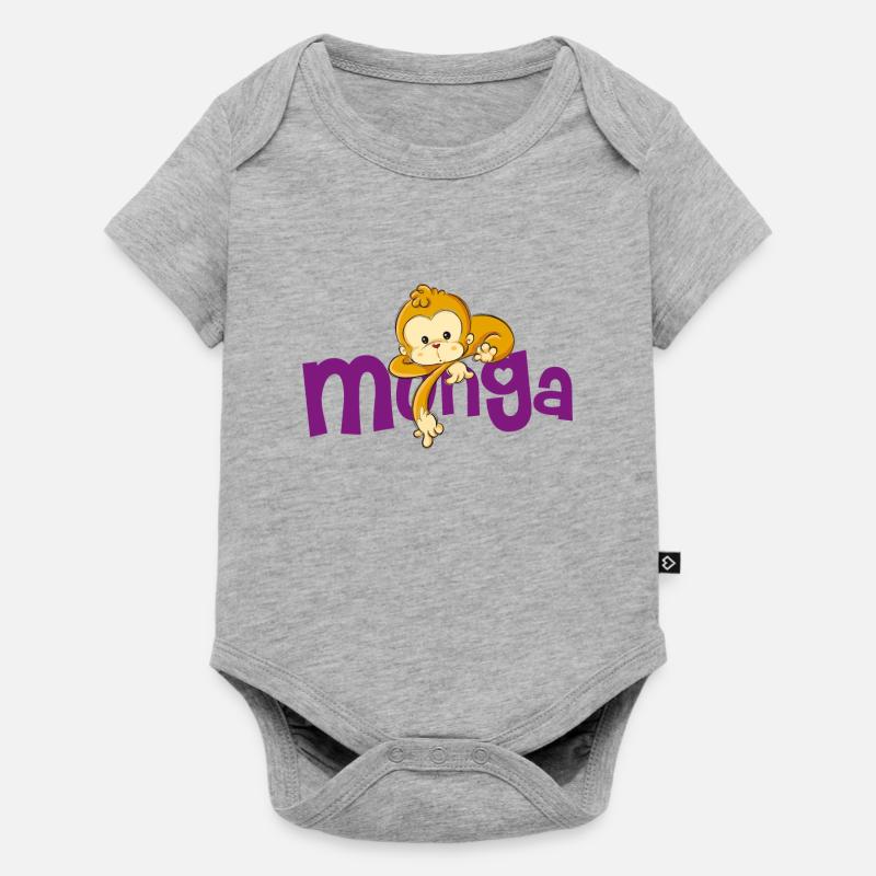 Munga - Body à manches courtes Premium Bébé - gris chiné