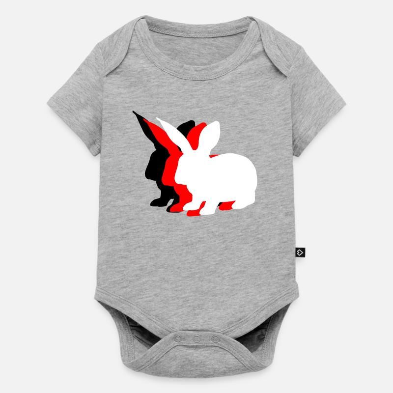 Lapin Lapin Lapin Antifa - Body à manches courtes Premium Bébé - gris chiné