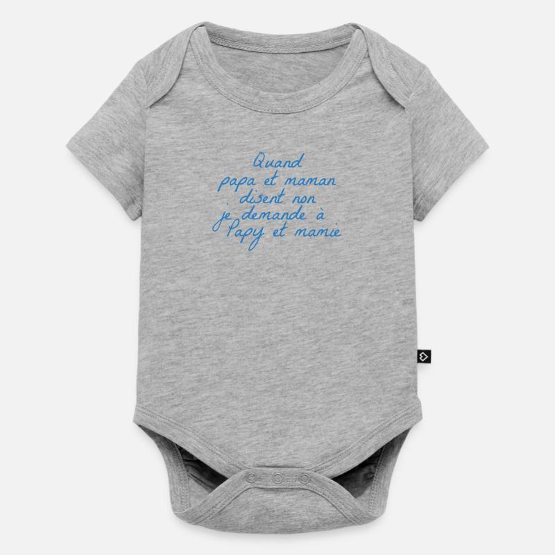 Papy et mamie - Body à manches courtes Premium Bébé - gris chiné