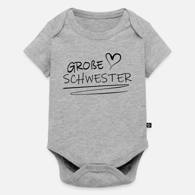 Große Schwester - Baby Premium Kurzarmbody - Grau meliert