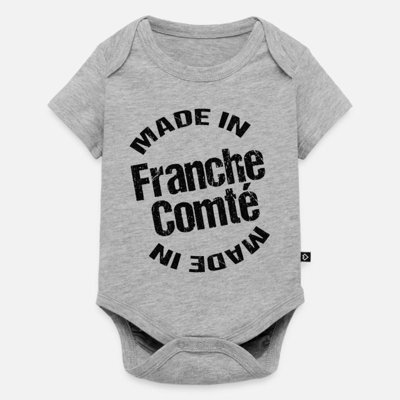Made in Franche Comté - Body à manches courtes Premium Bébé - gris chiné
