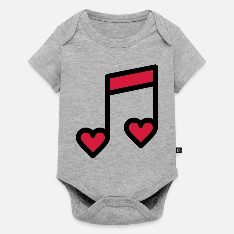 Note de musique romantique - Body à manches courtes Premium Bébé - gris chiné
