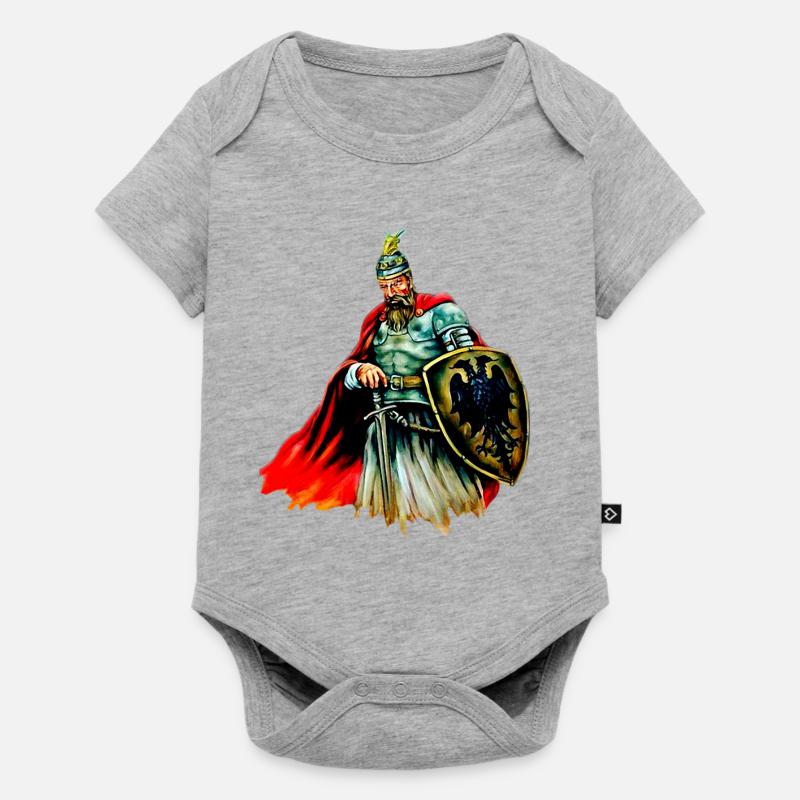 Skenderbeu - Body à manches courtes Premium Bébé - gris chiné