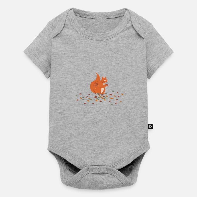 Eichhörnchen - Baby Premium Kurzarmbody - Grau meliert