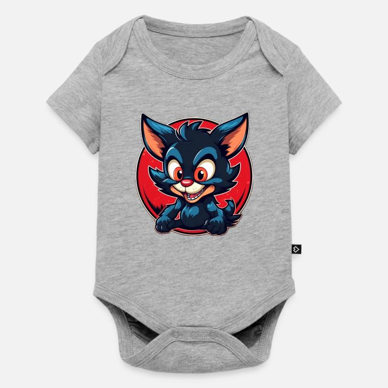 Diable de Tasmanie super mignon - Body à manches courtes Premium Bébé - gris chiné