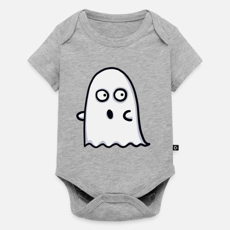 fantôme effrayé - Body à manches courtes Premium Bébé - gris chiné