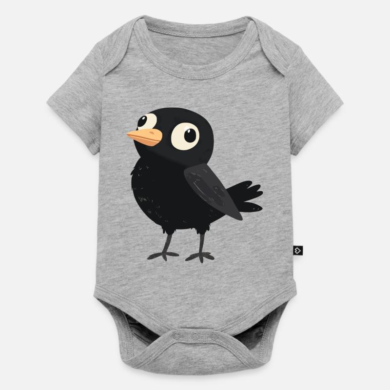 petit oiseau stupide - Body à manches courtes Premium Bébé - gris chiné