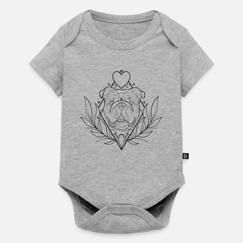 Bouledogue noir - Body à manches courtes Premium Bébé - gris chiné