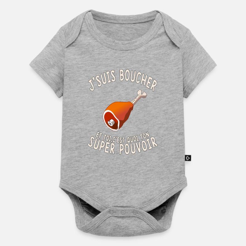 J'SUIS BOUCHER - Body à manches courtes Premium Bébé - gris chiné