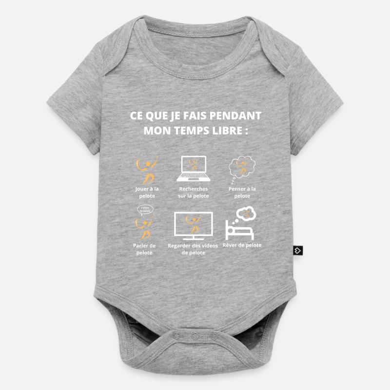 Ce que je fais pendant mon temps libre(pelote) - Body à manches courtes Premium Bébé - gris chiné