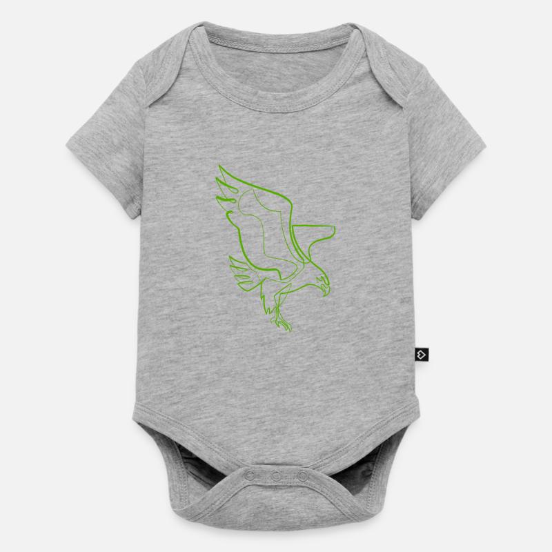 Eagle einzeilig / einzeilig - Baby Premium Kurzarmbody - Grau meliert