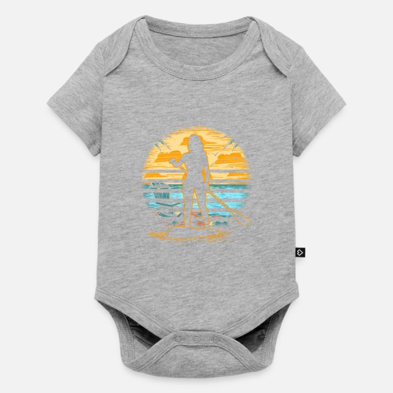 Fille de planche de surf - Body à manches courtes Premium Bébé - gris chiné