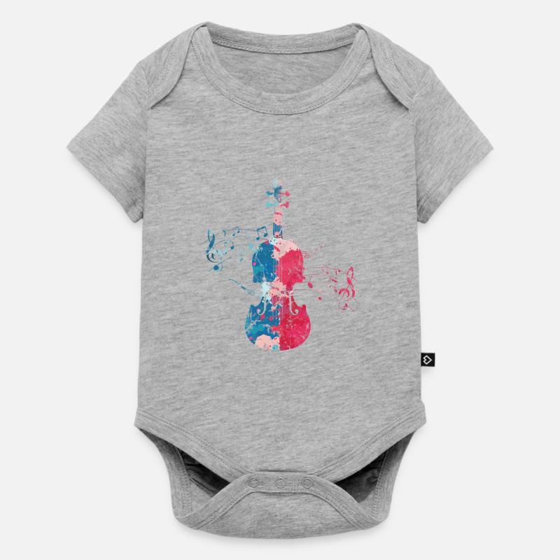 Musique pour violoncelle violoncelle - Body à manches courtes Premium Bébé - gris chiné