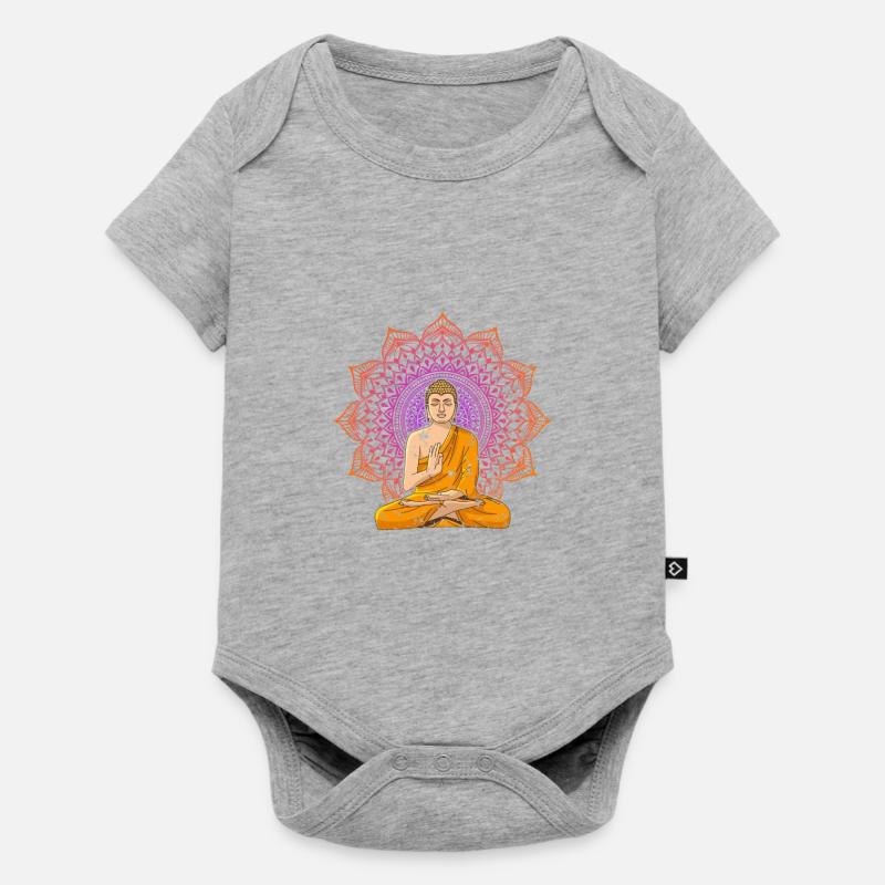 Thaïlande Bouddha - Body à manches courtes Premium Bébé - gris chiné