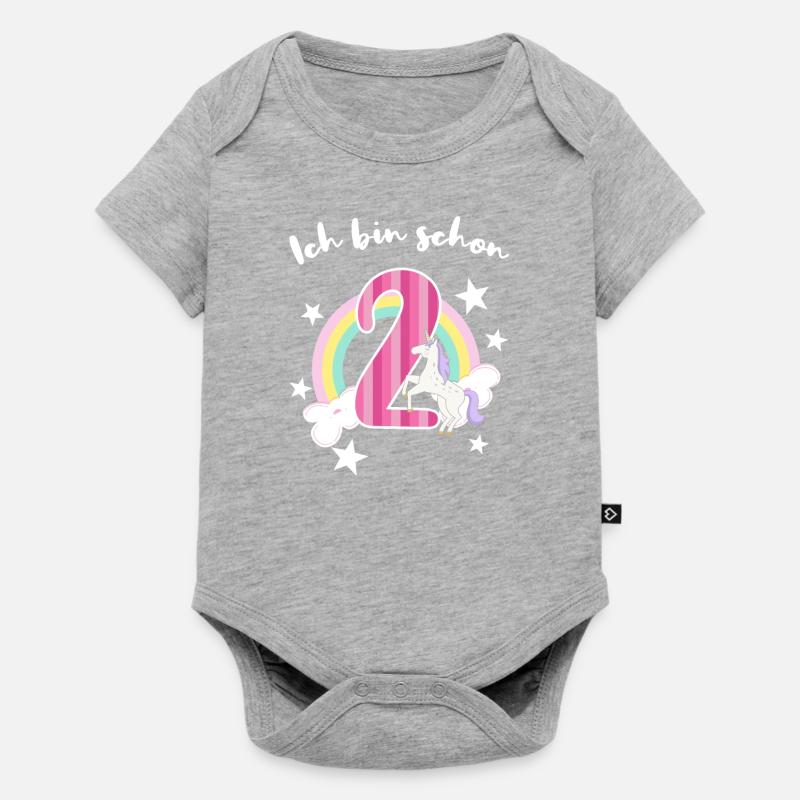 2ème anniversaire fille de deux ans - Body à manches courtes Premium Bébé - gris chiné