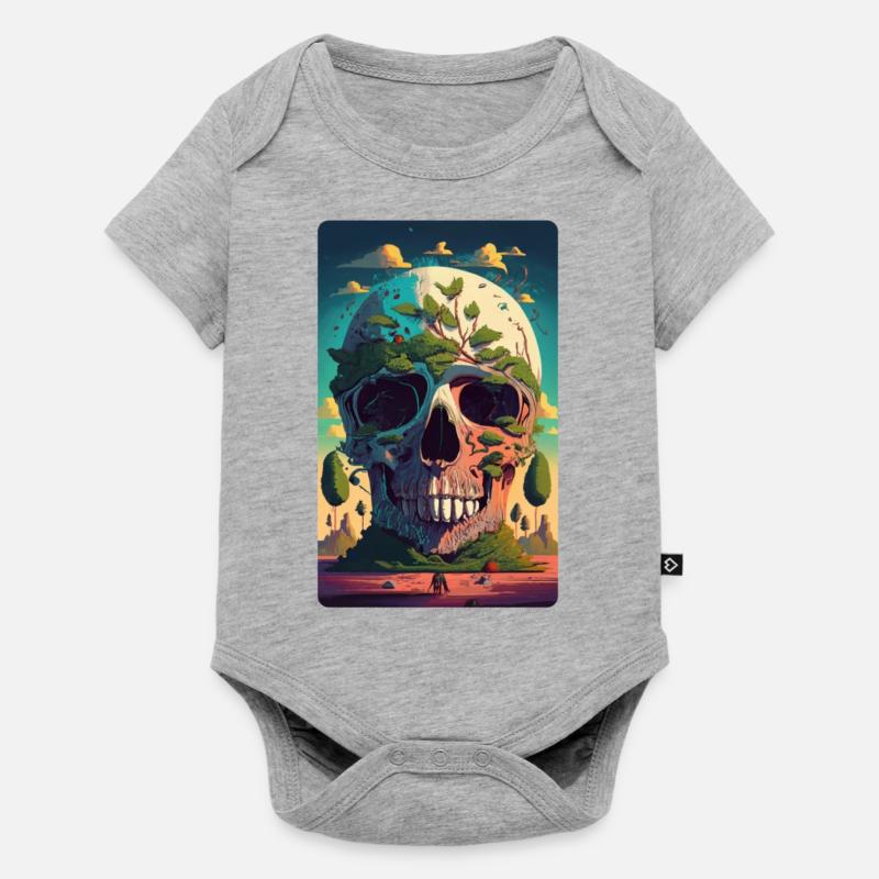 Crâne géant - Body à manches courtes Premium Bébé - gris chiné