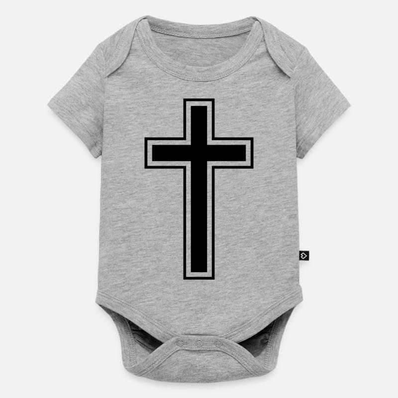 Traverser avec la frontière - Body à manches courtes Premium Bébé - gris chiné