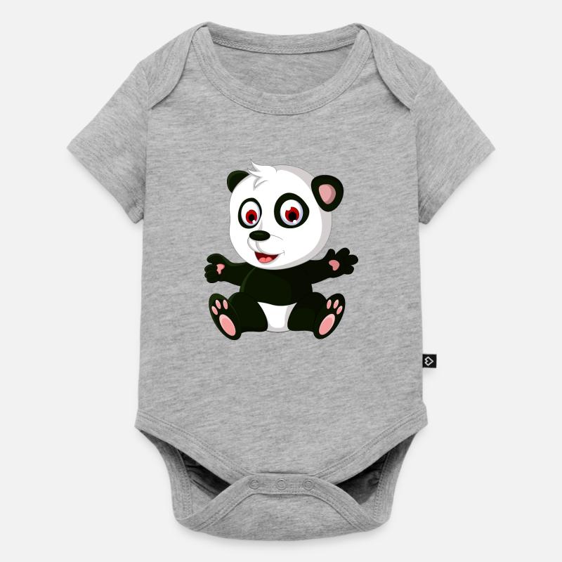 panda - Body à manches courtes Premium Bébé - gris chiné