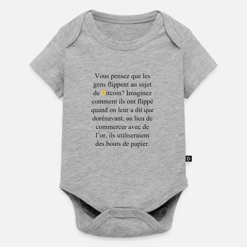 ₿TeeSee - Body à manches courtes Premium Bébé - gris chiné