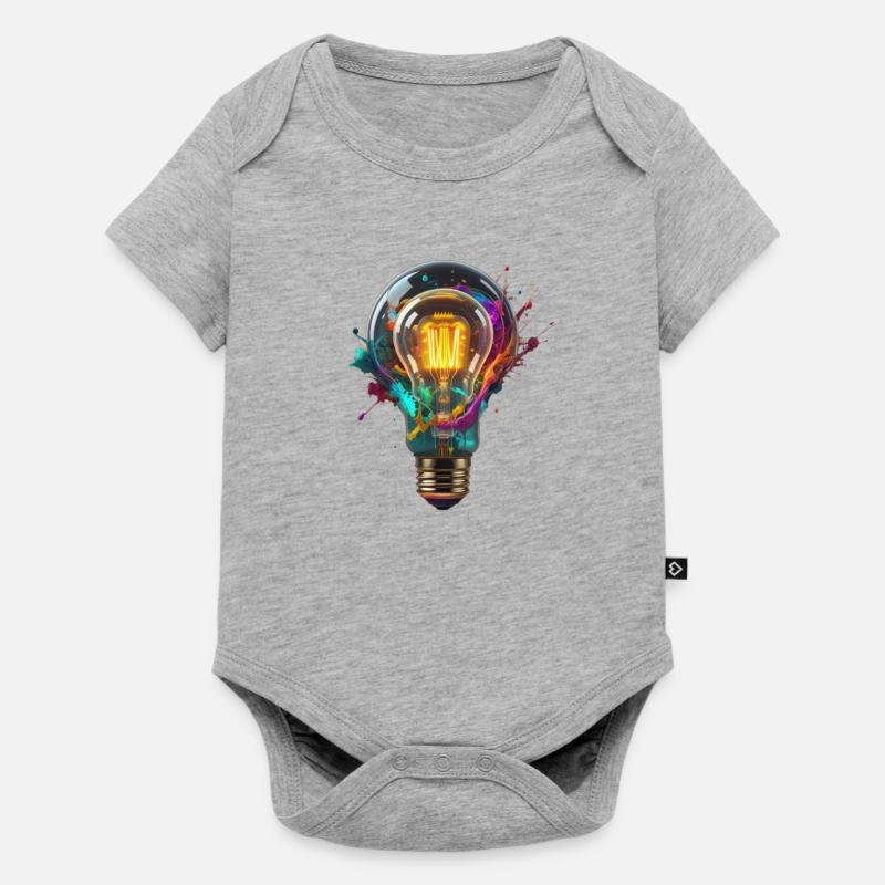 Idée - Body à manches courtes Premium Bébé - gris chiné