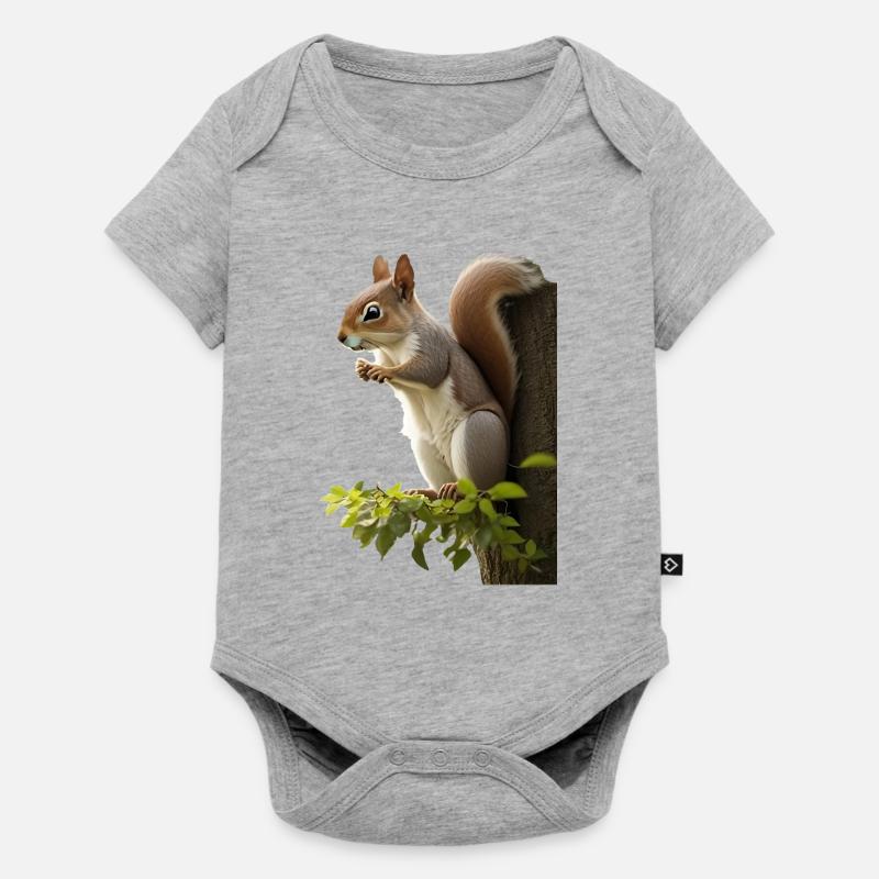 Écureuil - Body à manches courtes Premium Bébé - gris chiné