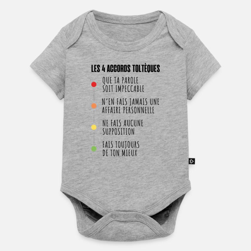 Les 4 accords toltèques - Body à manches courtes Premium Bébé - gris chiné