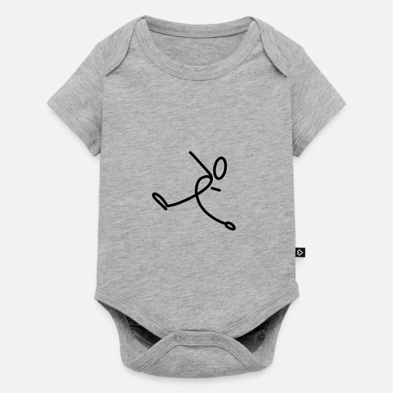 chiffre de bâton - Body à manches courtes Premium Bébé - gris chiné