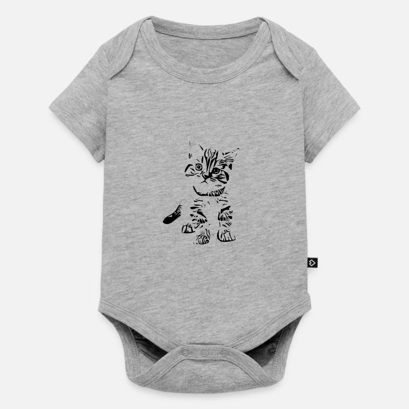 Chat chat - Body à manches courtes Premium Bébé - gris chiné