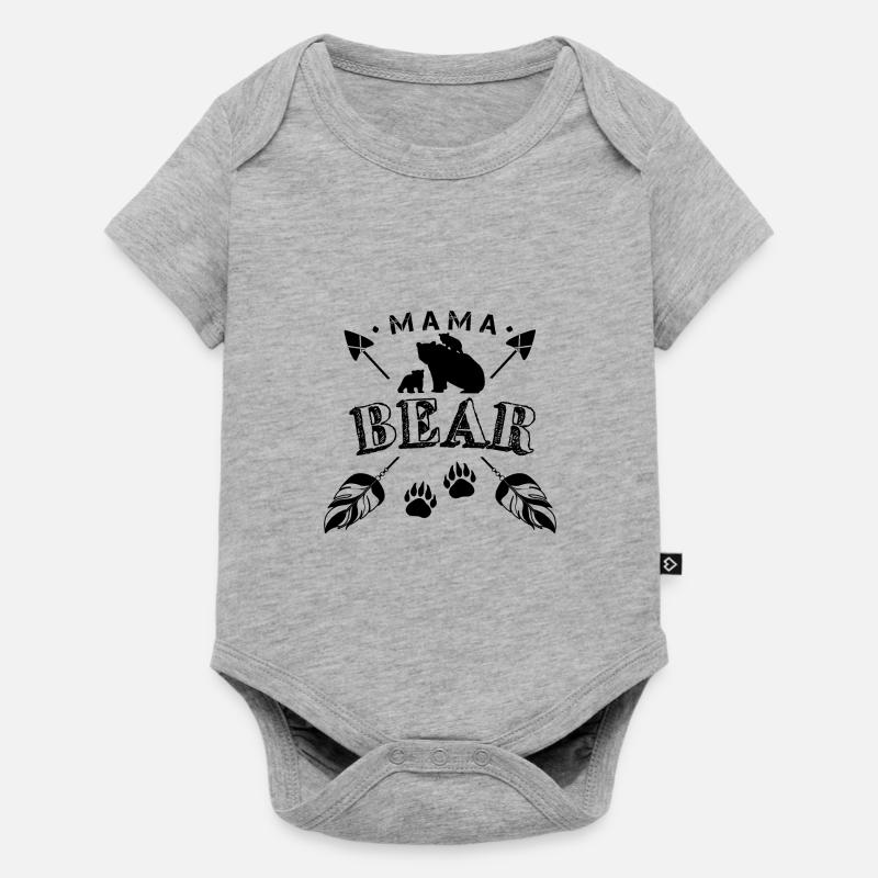 Maman ours mignon famille boho flèche - Body à manches courtes Premium Bébé - gris chiné
