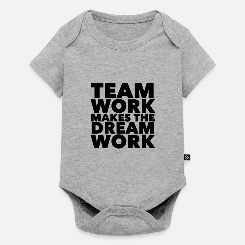 Teamwork makes the dreamwork - Baby Premium short-sleeve bodysuit - heather grey
