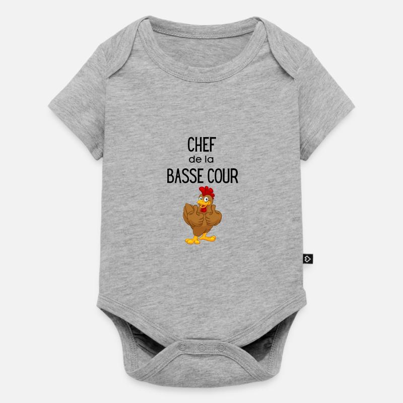 Chef de la basse cour - Body à manches courtes Premium Bébé - gris chiné