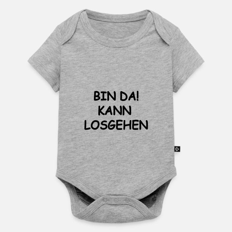 Spruch - Baby Premium Kurzarmbody - Grau meliert