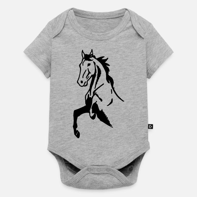 Cheval cabré - Body à manches courtes Premium Bébé - gris chiné
