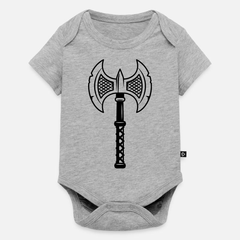 Wikinger axe - Baby Premium Kurzarmbody - Grau meliert