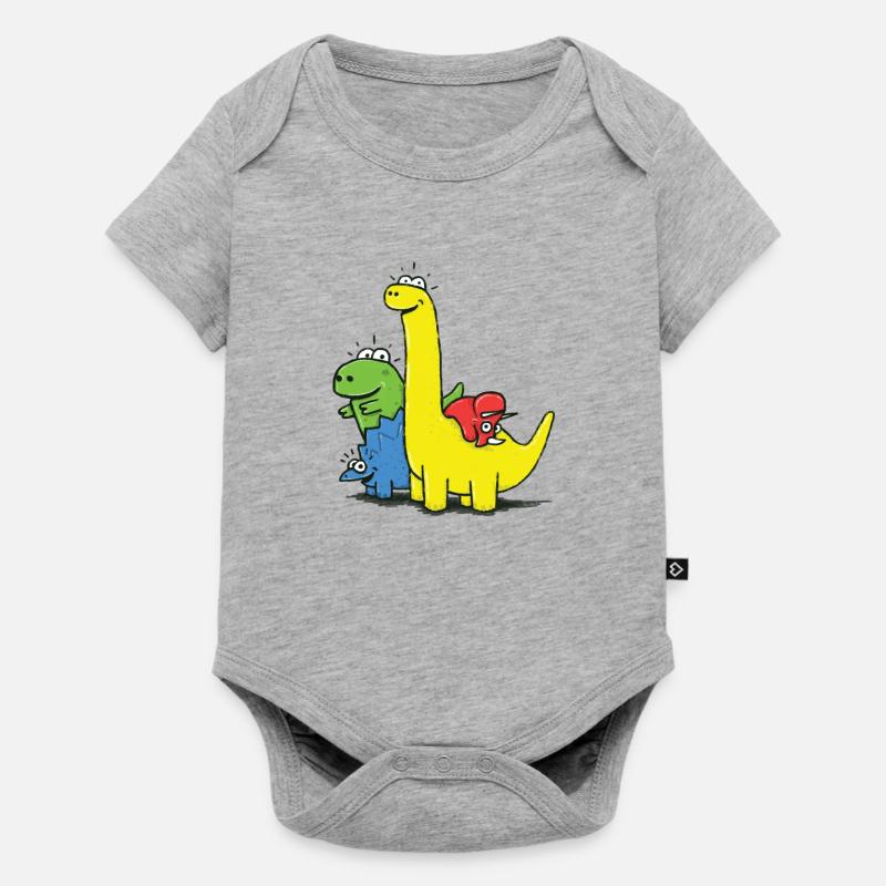 Dino Gang, Colored - Body à manches courtes Premium Bébé - gris chiné